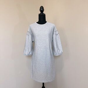 Stradivarius Shirt Dress Womens Gray Small puff sleeves